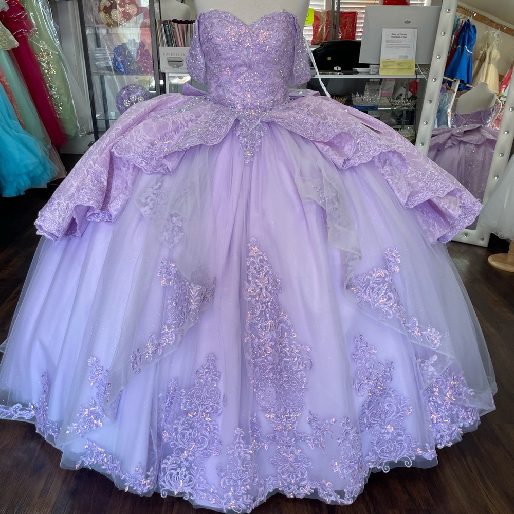 Rachel Allan Lilac Embellished Tulle Ball Gown for Girls